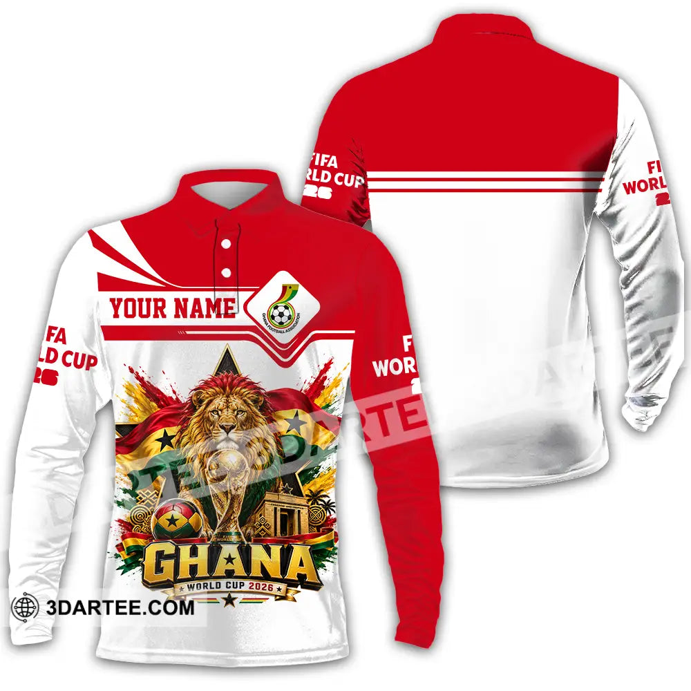Unisex Shirt - Custom Ghana World Cup 2026 Shirt - Long Sleeve Polo / S - T-shirt