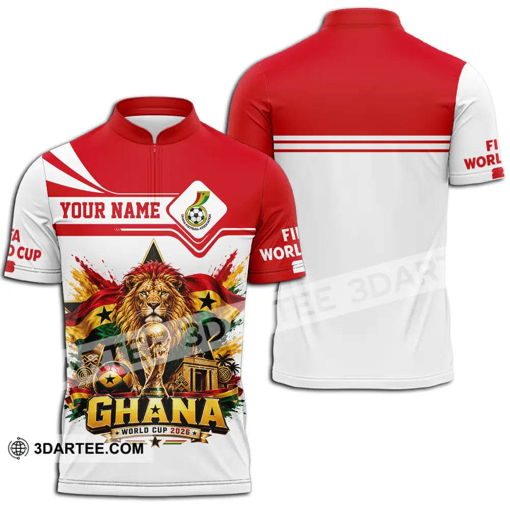 Unisex Shirt - Custom Ghana World Cup 2026 Shirt - Zipper Polo Shirt / S - T-shirt