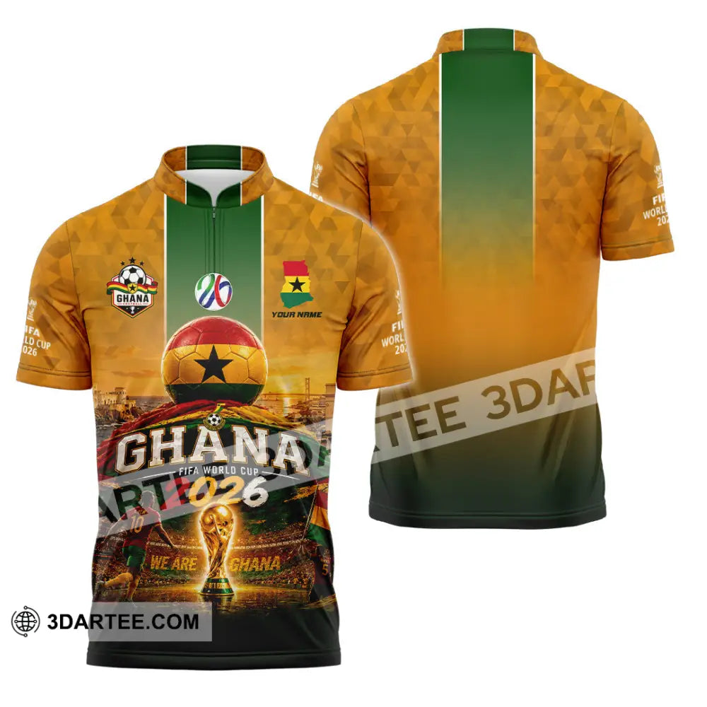 Unisex Shirt - Custom Ghana World Cup 2026 Shirt - Zipper Polo Shirt / S - T-shirt