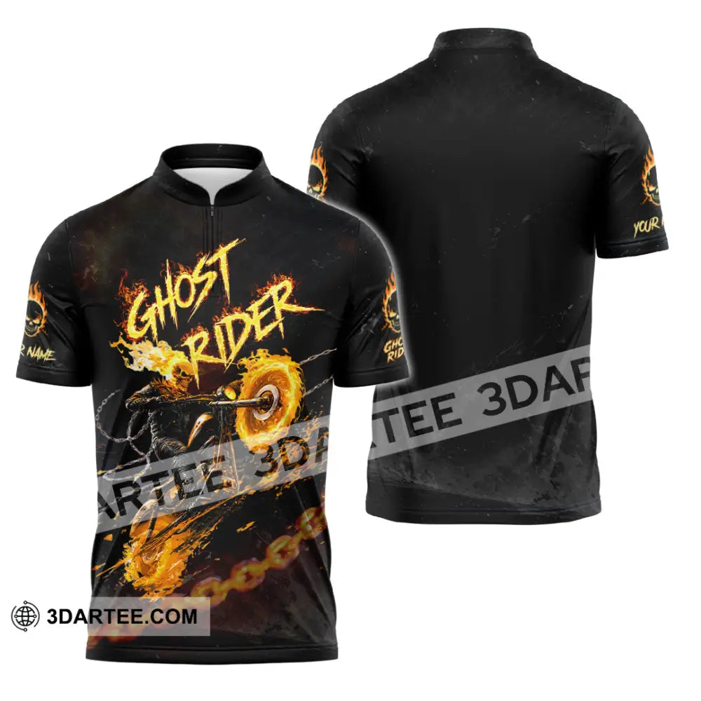 Unisex Shirt - Custom Ghost Rider Shirt - Zipper Polo Shirt / S - T-shirt