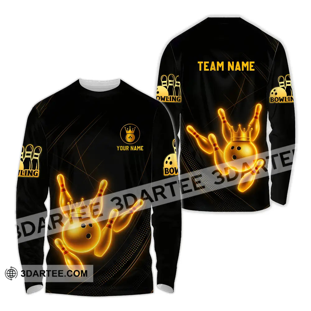 Unisex Shirt - Custom Golden Bowling Shirt Long Sleeve Shirt / S T-shirt