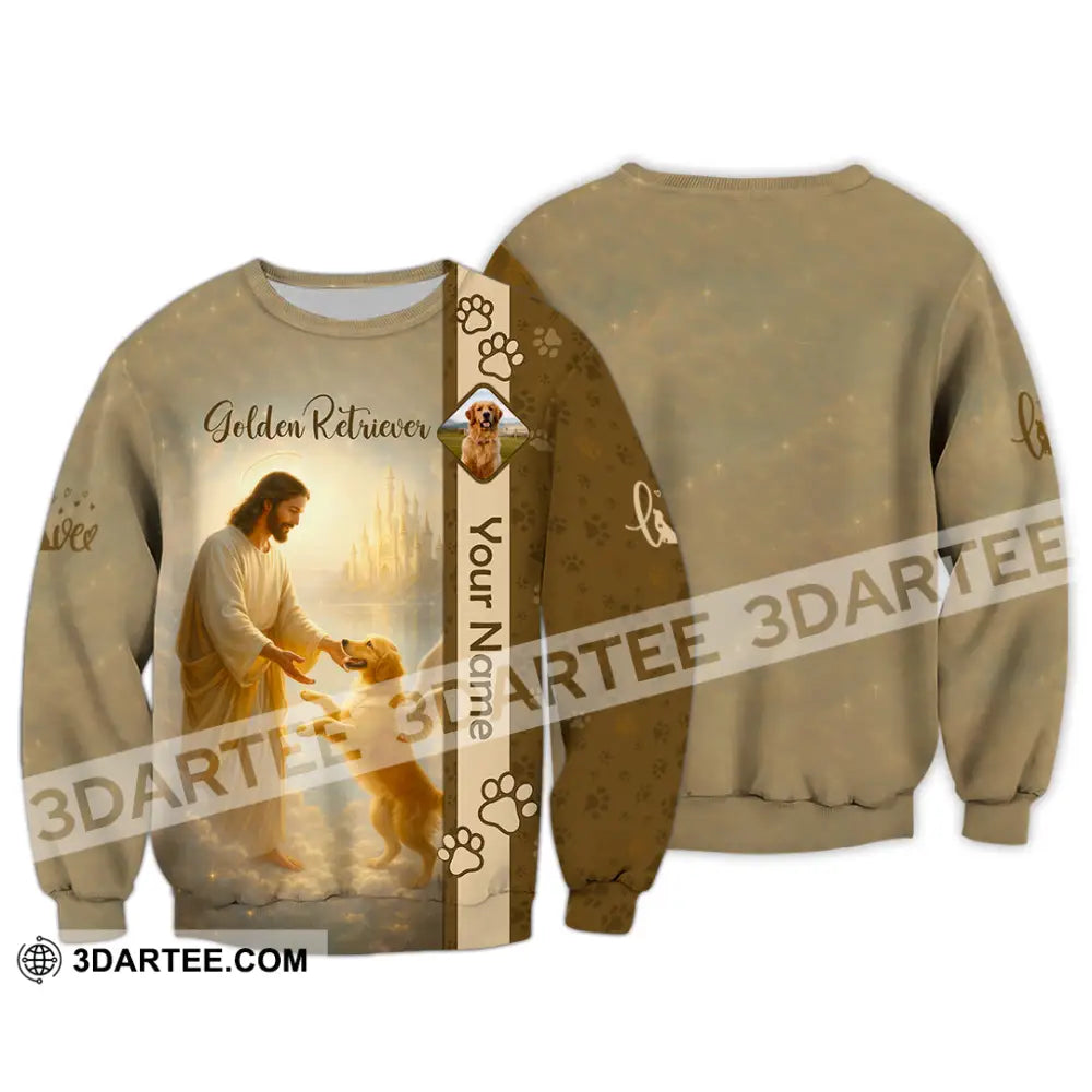 Unisex Shirt - Custom Golden Retriever And God Shirt Long Sleeve / S T-shirt