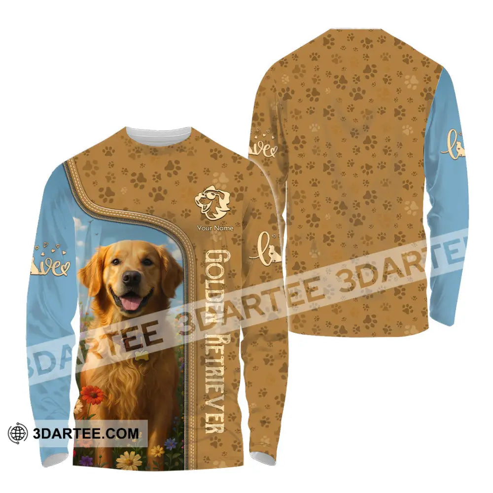 Unisex Shirt - Custom Golden Retriever Shirt Long Sleeve Shirt / S T-shirt