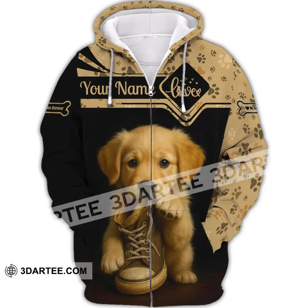 Unisex Shirt - Custom Golden Retriever Shirt Zipper Hoodie / S T-shirt