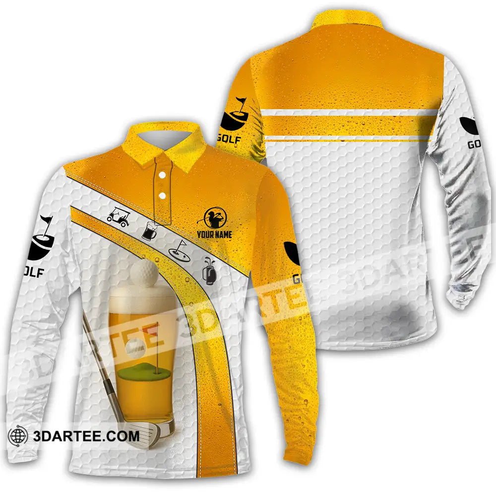 Unisex Shirt - Custom Golf And Beer Shirt Long Sleeve Polo / S T-shirt