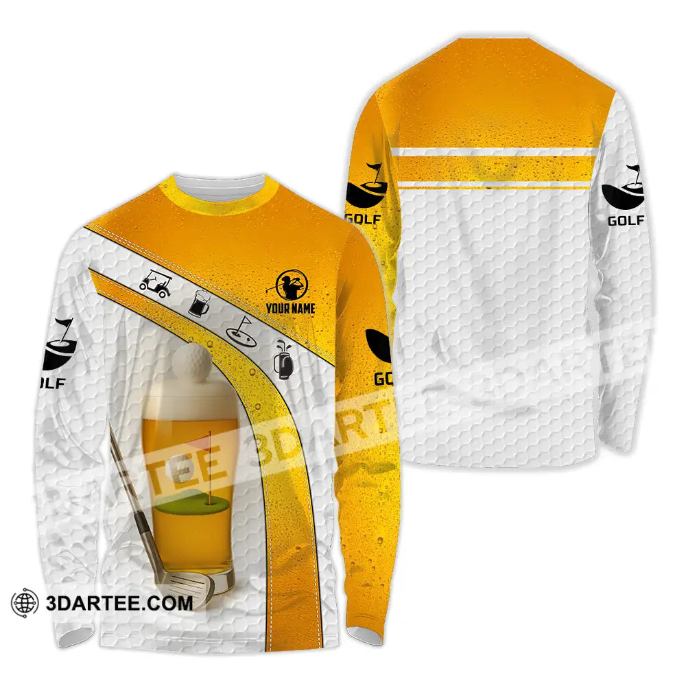 Unisex Shirt - Custom Golf And Beer Shirt Long Sleeve Shirt / S T-shirt