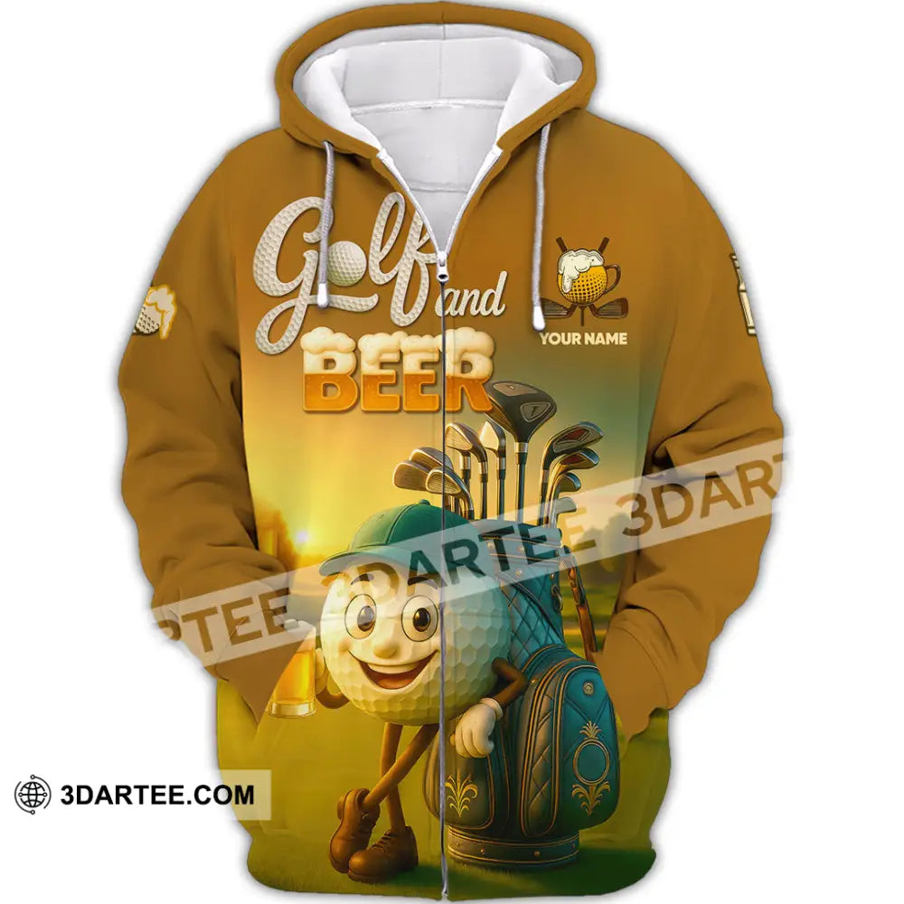 Unisex Shirt - Custom Golf And Beer That Is Why I am Here Shirt Zipper Hoodie / S T-shirt