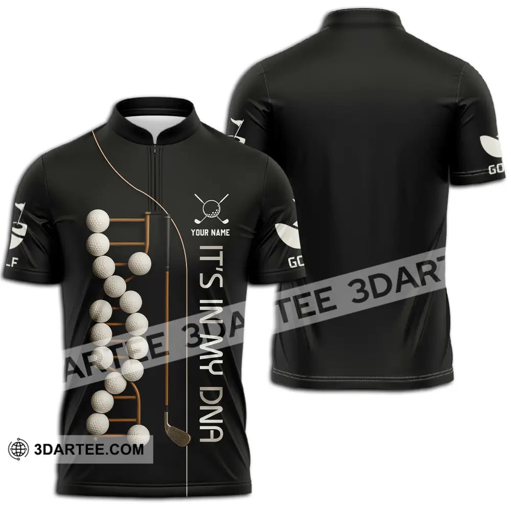 Unisex Shirt - Custom Golf In My DNA Shirt Zipper Polo Shirt / S T-shirt