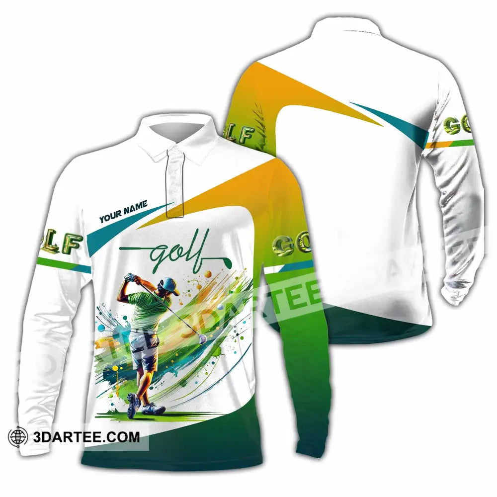 Unisex Shirt - Custom Golf Player Shirt Long Sleeve Polo / S T-shirt