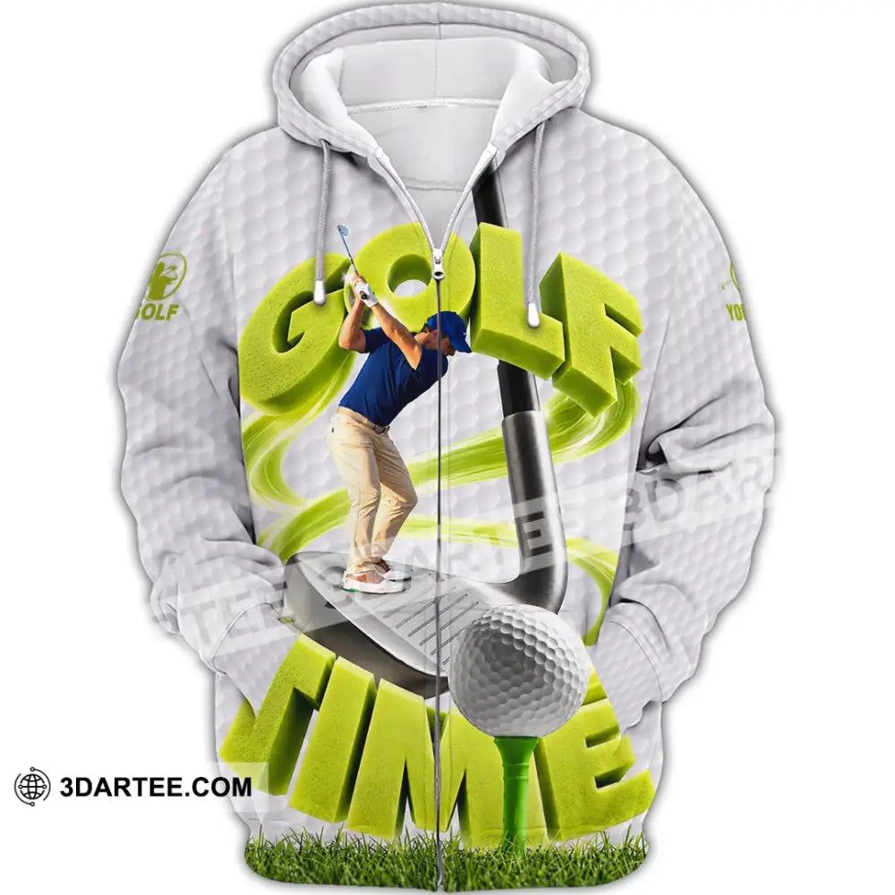 Unisex Shirt - Custom Golf Time Shirt - Zipper Hoodie / S - T-shirt