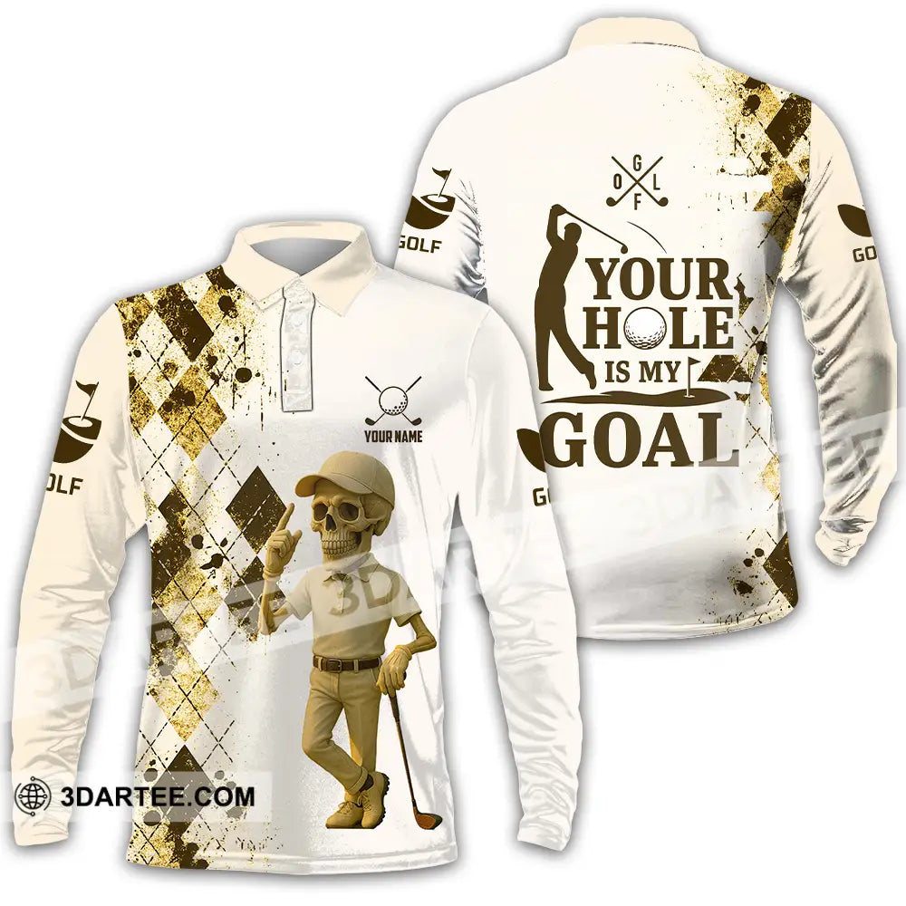 Unisex Shirt - Custom Golf Your Hole Is My Goal Shirt Long Sleeve Polo / S T-shirt