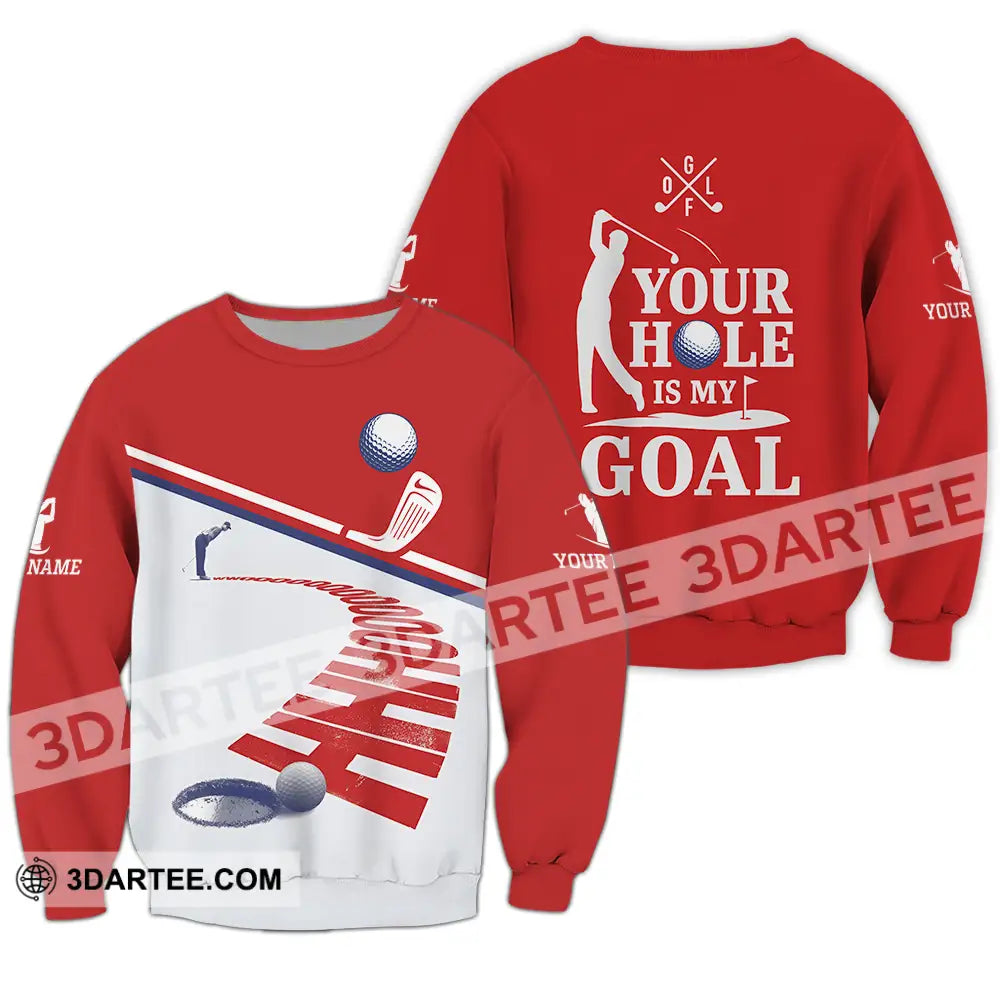 Unisex Shirt - Custom Golf Your Hole Is My Goal Shirt Long Sleeve / S T-shirt