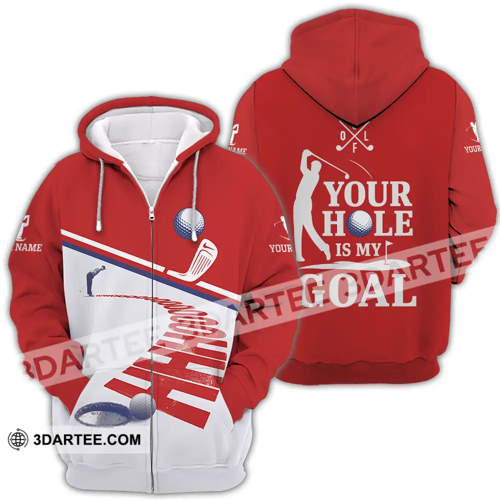 Unisex Shirt - Custom Golf Your Hole Is My Goal Shirt Zipper Hoodie / S T-shirt