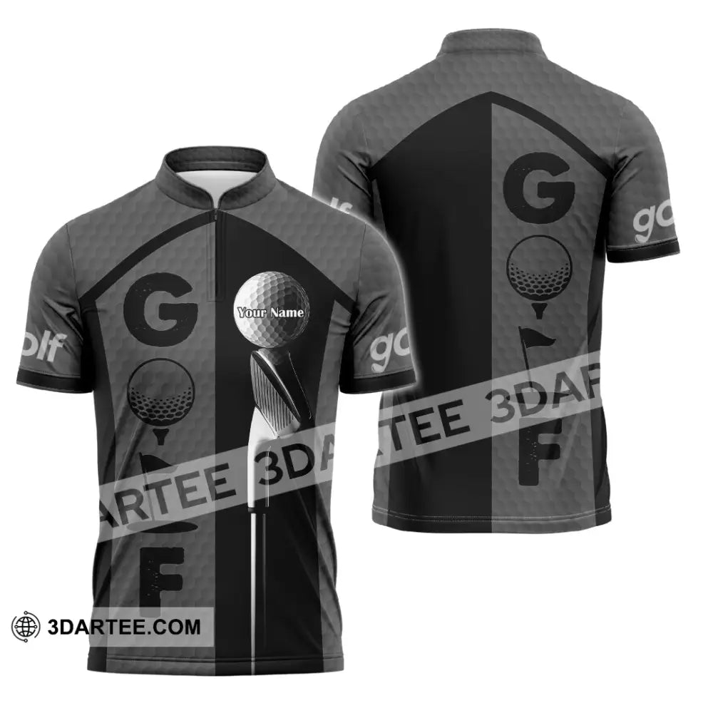 Unisex Shirt - Custom Golf Shirt Zipper Polo Shirt / S T-shirt