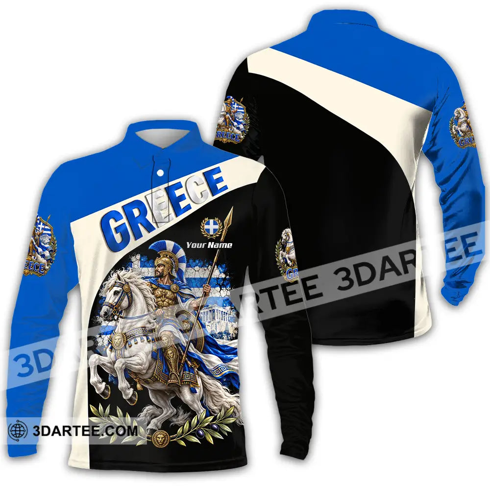 Unisex Shirt - Custom Greece Shirt - Long Sleeve Polo / S - T-shirt