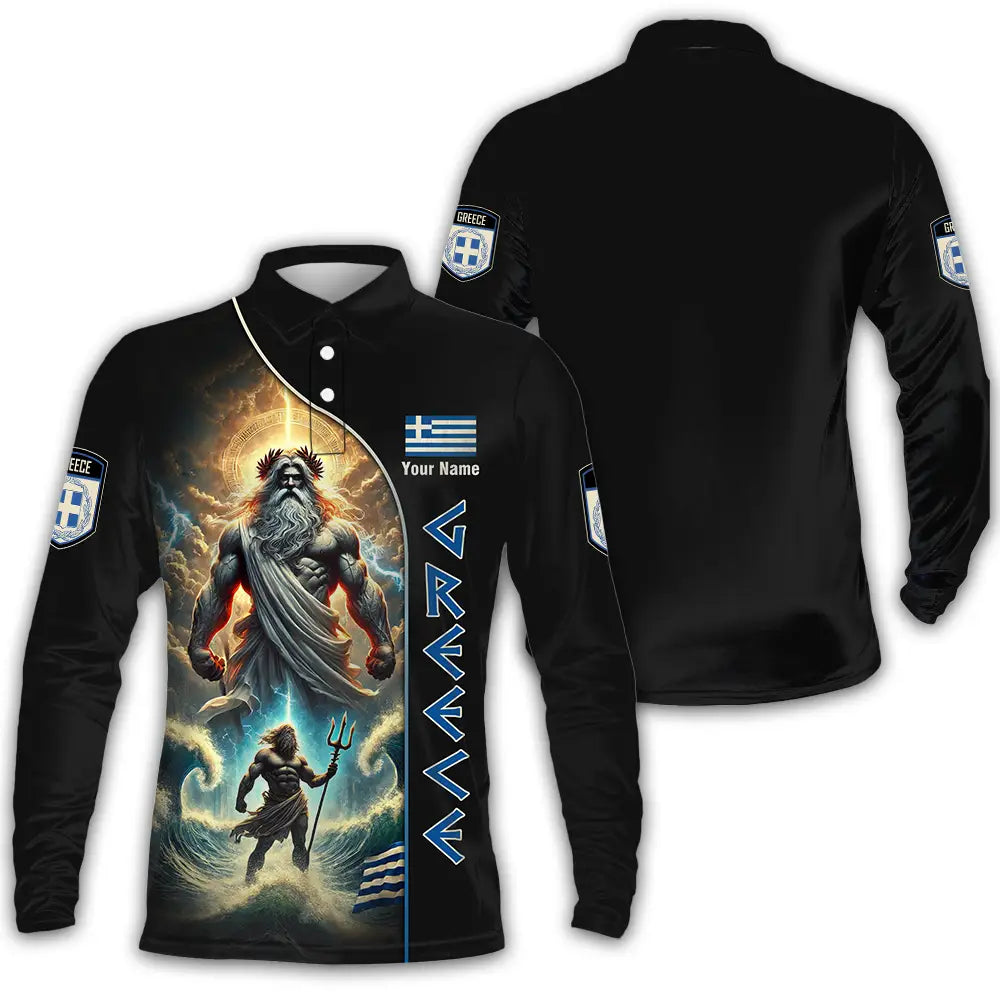 Unisex Shirt - Custom Greece Shirt Long Sleeve Polo / S T-shirt