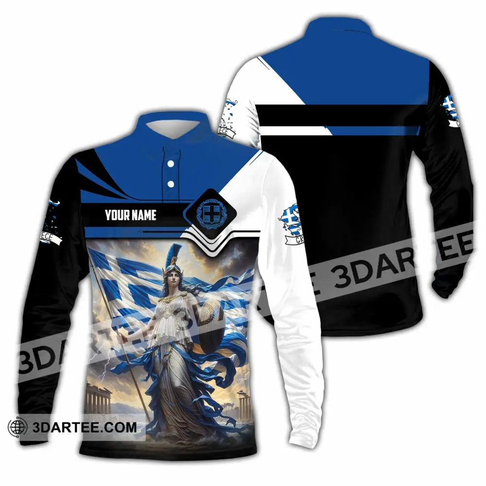 Unisex Shirt - Custom Greece Shirt Long Sleeve Polo / S T-shirt