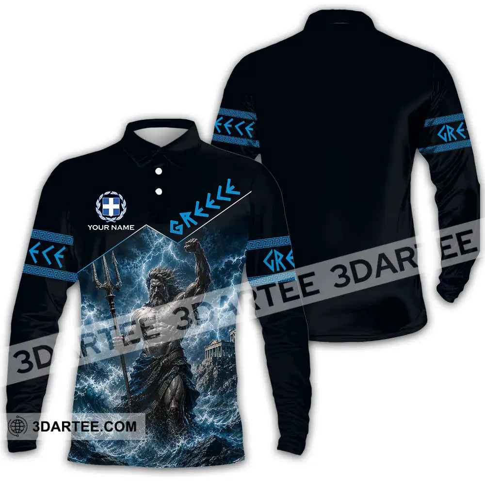 Unisex Shirt - Custom Greece Shirt - Long Sleeve Polo / S - T-shirt