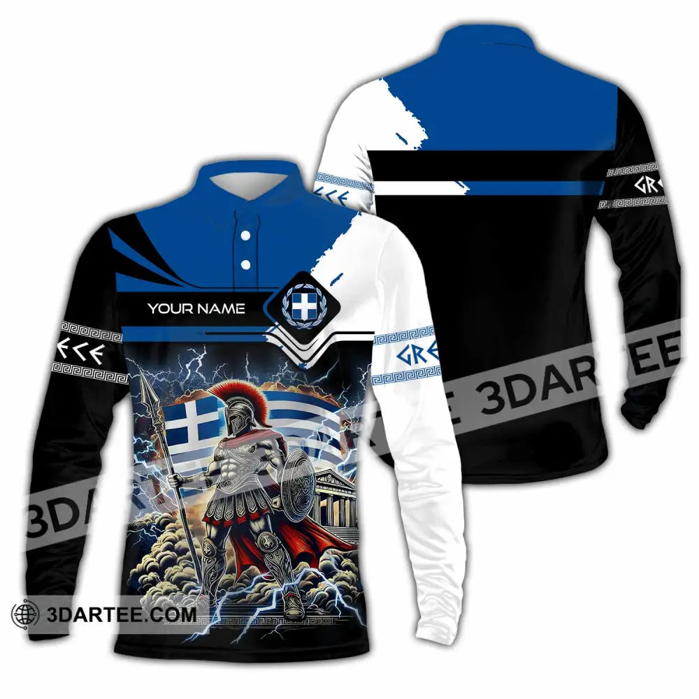 Unisex Shirt - Custom Greece Shirt Long Sleeve Polo / S T-shirt