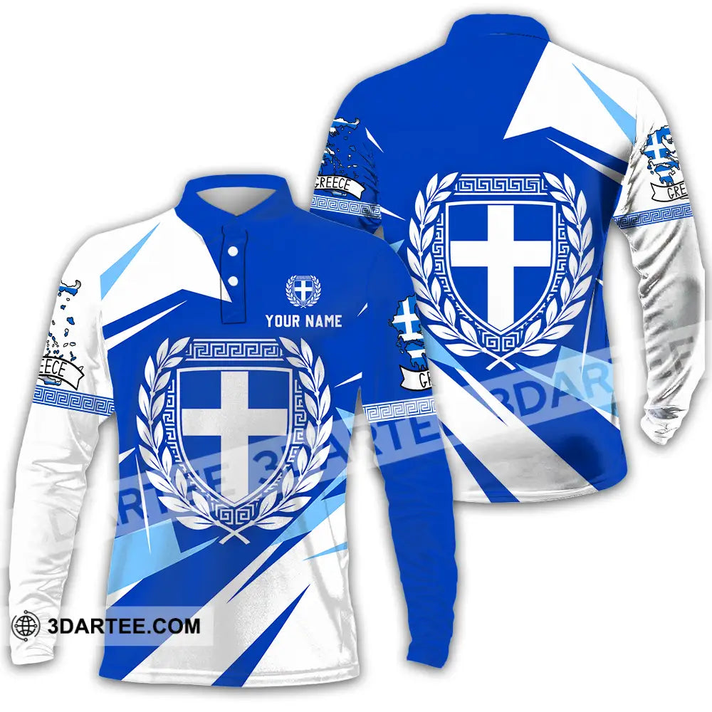 Unisex Shirt - Custom Greece Shirt - Long Sleeve Polo / S - T-shirt