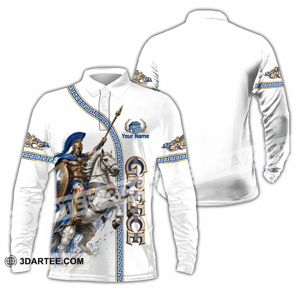 Unisex Shirt - Custom Greece Shirt - Long Sleeve Polo / S - T-shirt