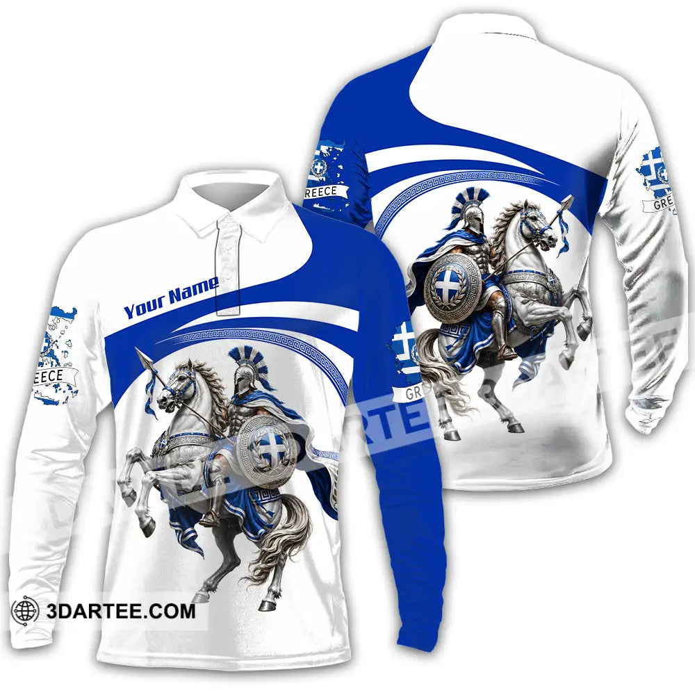 Unisex Shirt - Custom Greece Shirt - Long Sleeve Polo / S - T-shirt