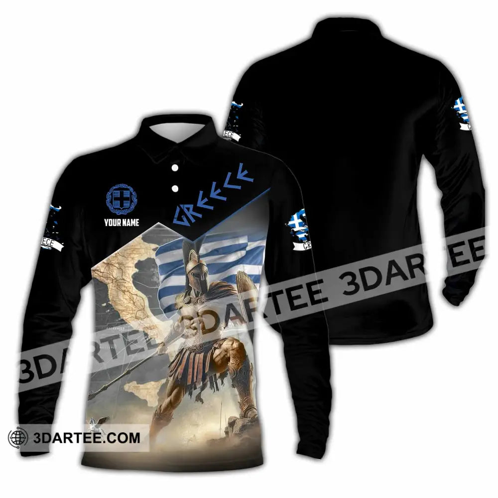 Unisex Shirt - Custom Greece Shirt Long Sleeve Polo / S T-shirt