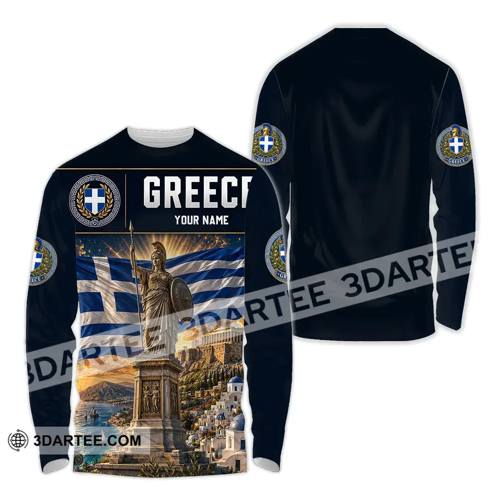 Unisex Shirt - Custom Greece Shirt - Long Sleeve Shirt / S - T-shirt