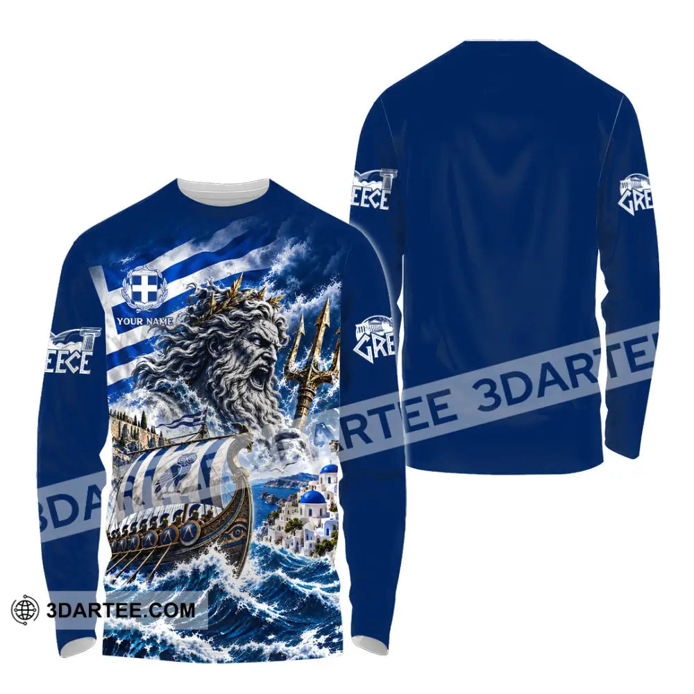Unisex Shirt - Custom Greece Shirt - Long Sleeve Shirt / S - T-shirt
