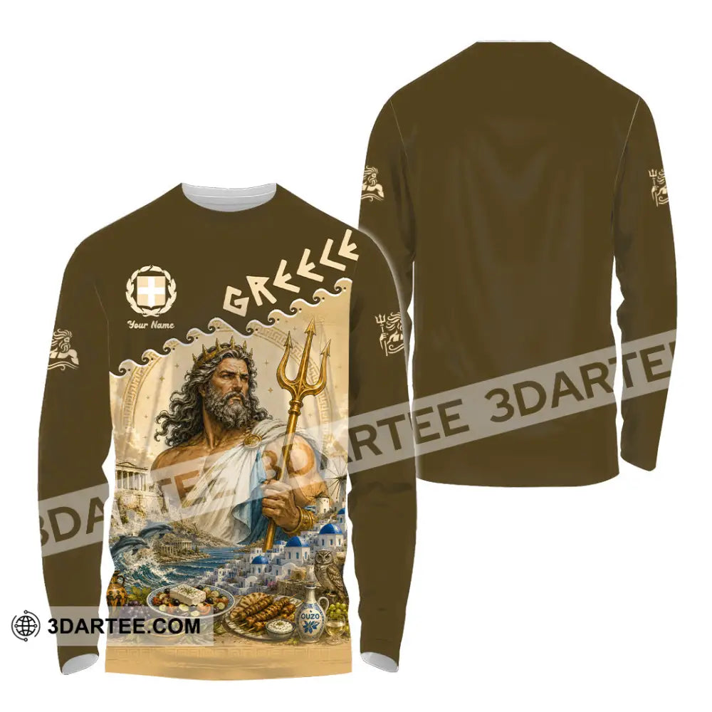 Unisex Shirt - Custom Greece Shirt - Long Sleeve Shirt / S - T-shirt