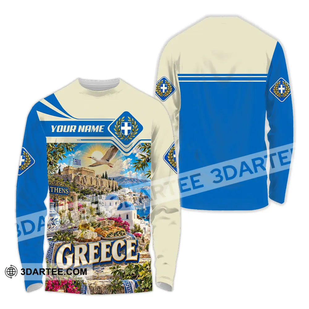 Unisex Shirt - Custom Greece Shirt - Long Sleeve Shirt / S - T-shirt
