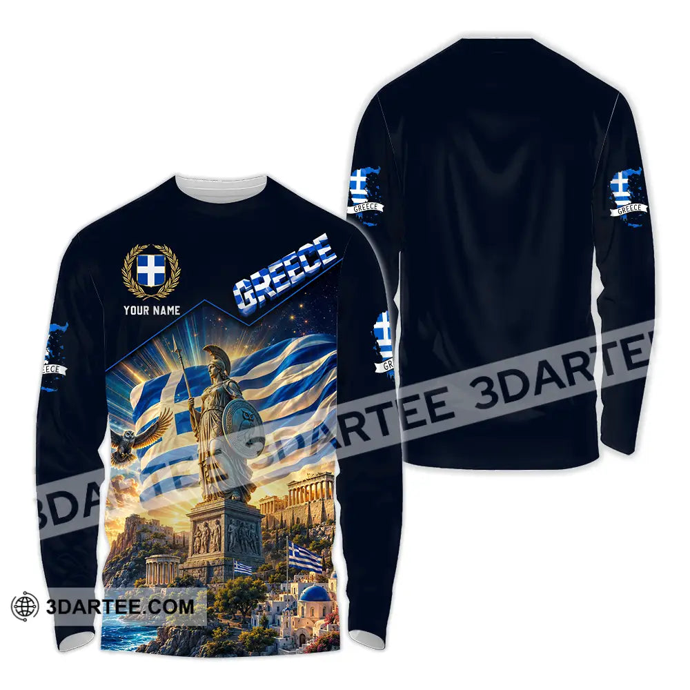 Unisex Shirt - Custom Greece Shirt - Long Sleeve Shirt / S - T-shirt