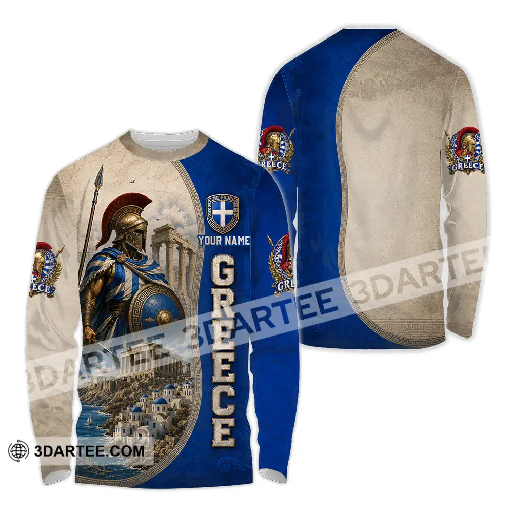 Unisex Shirt - Custom Greece Shirt - Long Sleeve Shirt / S - T-shirt