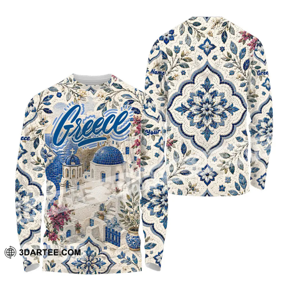 Unisex Shirt - Custom Greece Shirt - Long Sleeve Shirt / S - T-shirt