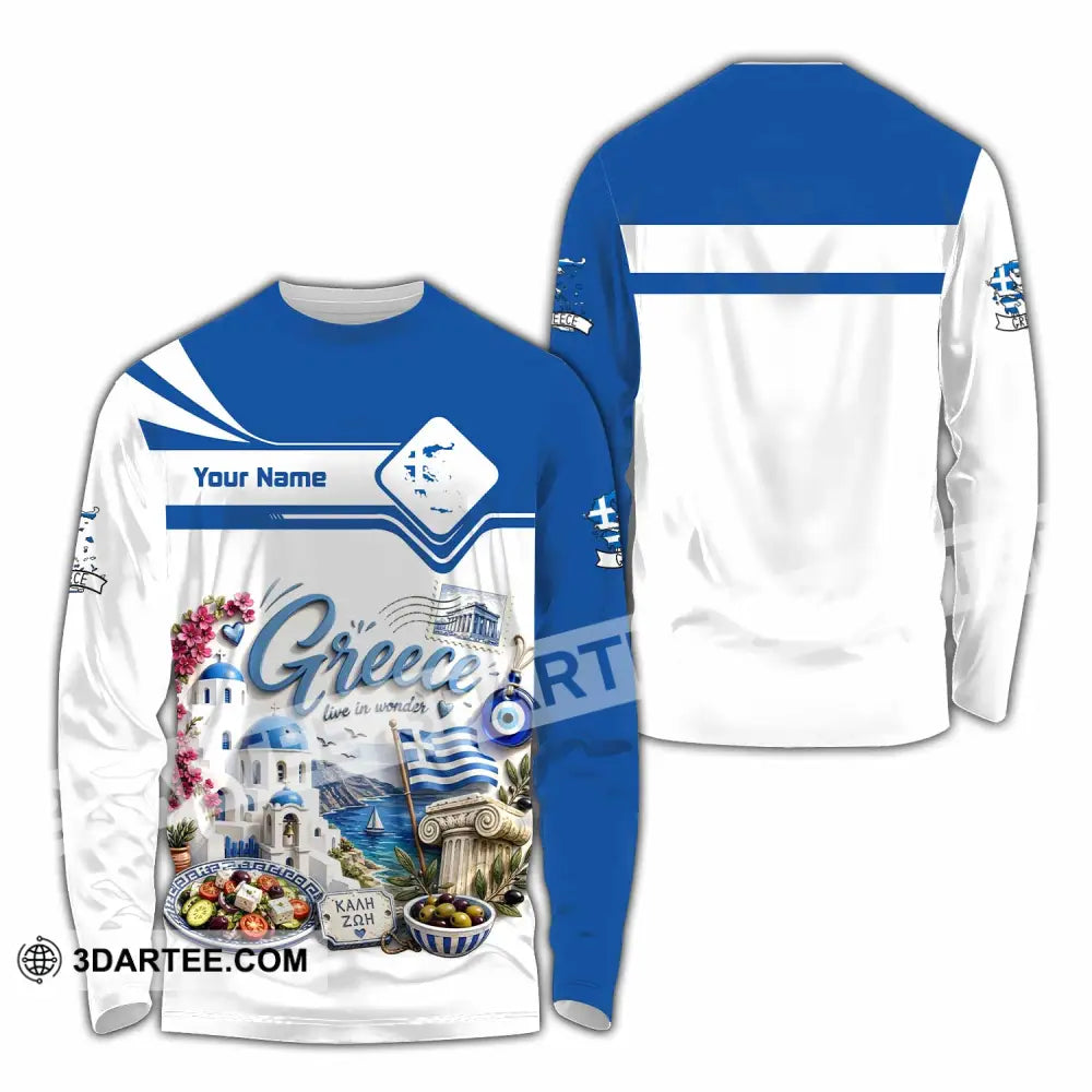 Unisex Shirt - Custom Greece Shirt - Long Sleeve Shirt / S - T-shirt