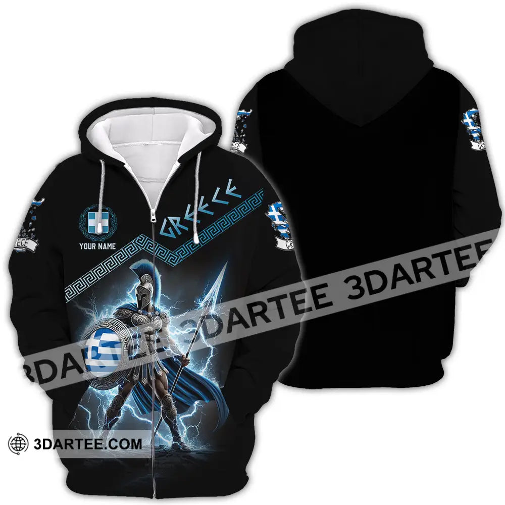 Unisex Shirt - Custom Greece Warrior Shirt Zipper Hoodie / S T-shirt