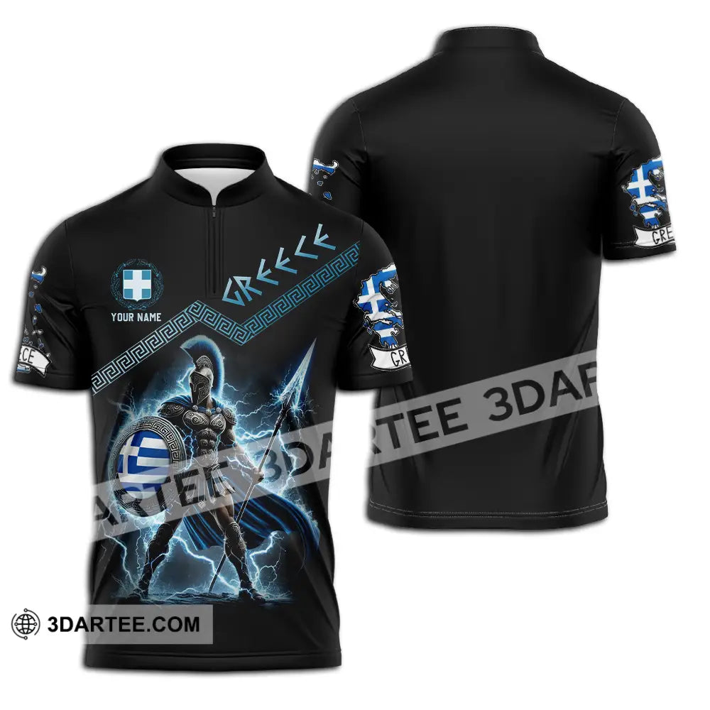 Unisex Shirt - Custom Greece Warrior Shirt Zipper Polo Shirt / S T-shirt