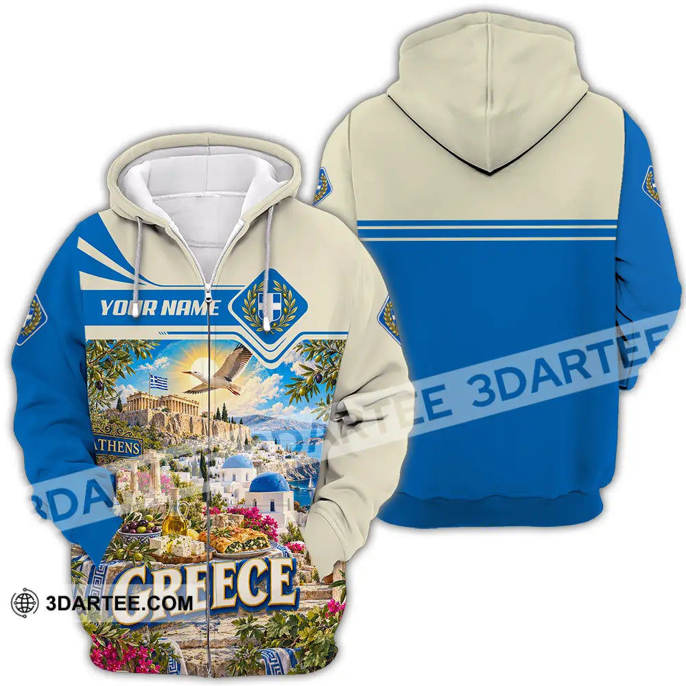 Unisex Shirt - Custom Greece Shirt - Zipper Hoodie / S - T-shirt
