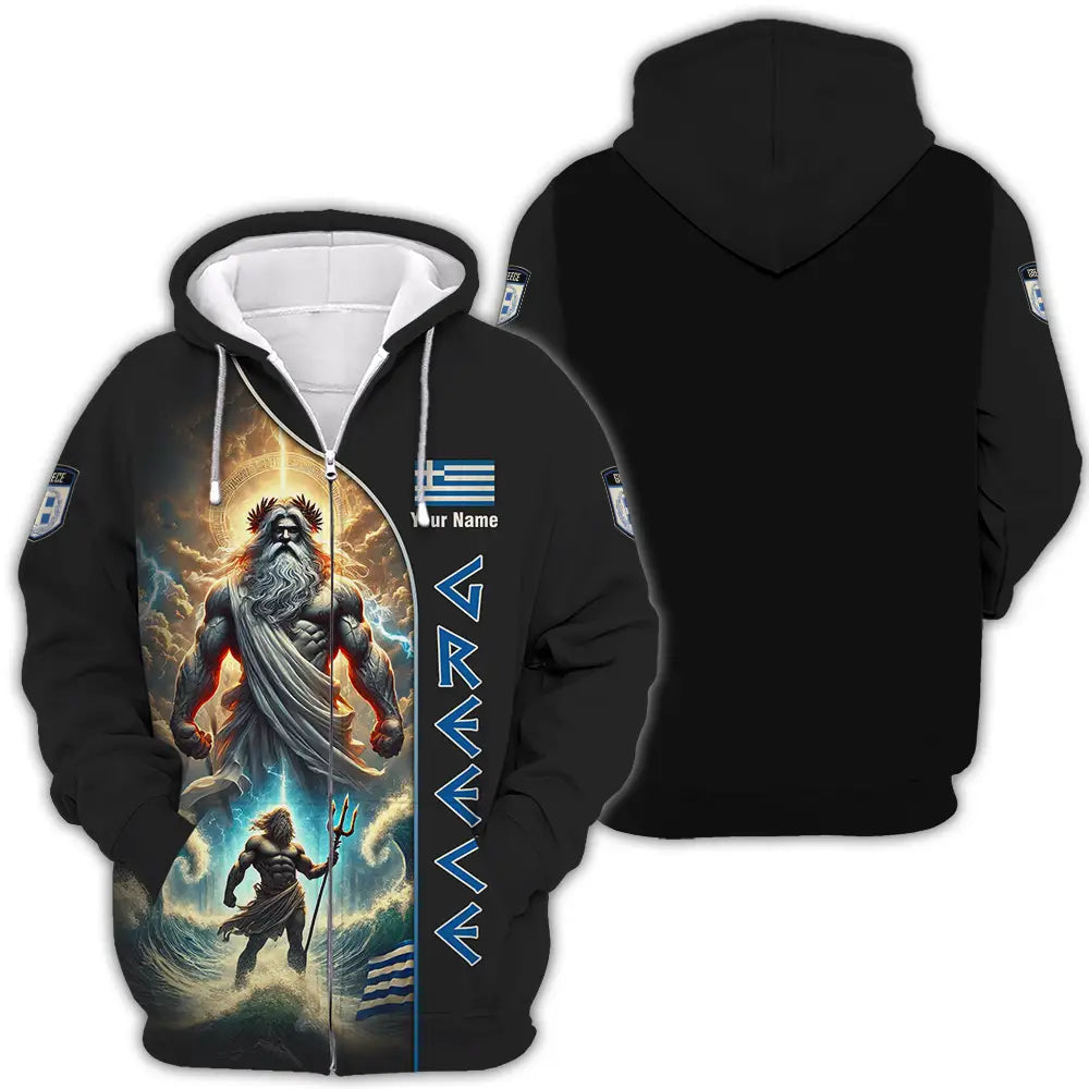 Unisex Shirt - Custom Greece Shirt Zipper Hoodie / S T-shirt