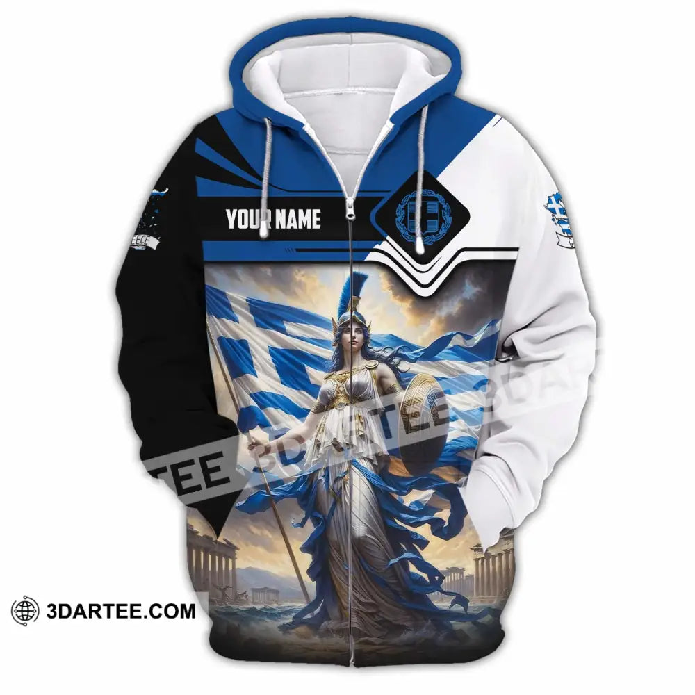 Unisex Shirt - Custom Greece Shirt Zipper Hoodie / S T-shirt