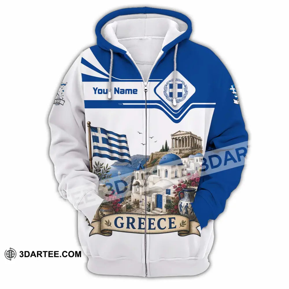 Unisex Shirt - Custom Greece Shirt - Zipper Hoodie / S - T-shirt