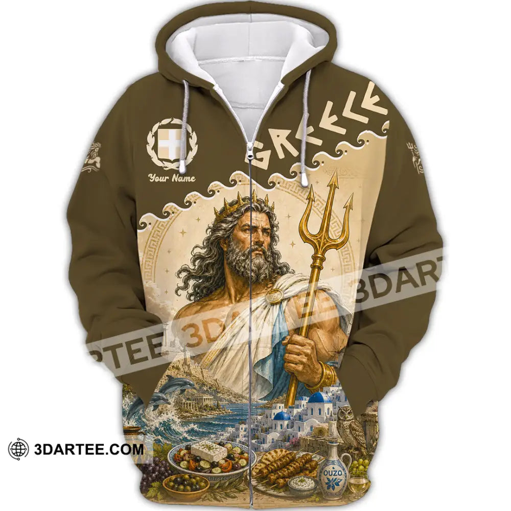 Unisex Shirt - Custom Greece Shirt - Zipper Hoodie / S - T-shirt