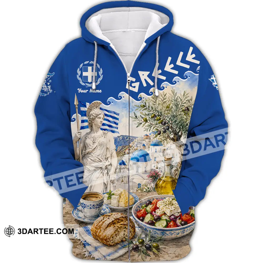 Unisex Shirt - Custom Greece Shirt - Zipper Hoodie / S - T-shirt
