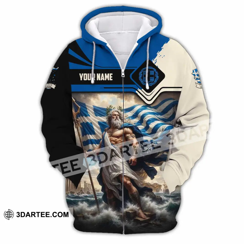 Unisex Shirt - Custom Greece Shirt Zipper Hoodie / S T-shirt