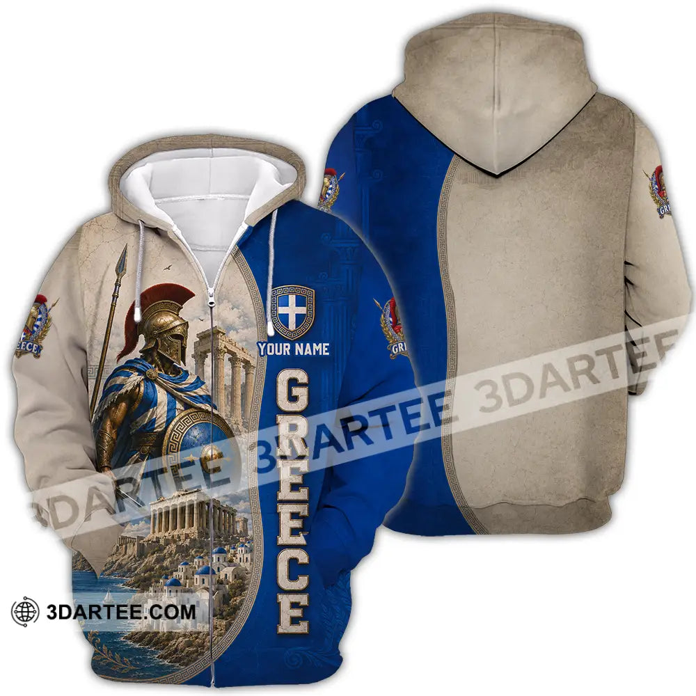 Unisex Shirt - Custom Greece Shirt - Zipper Hoodie / S - T-shirt