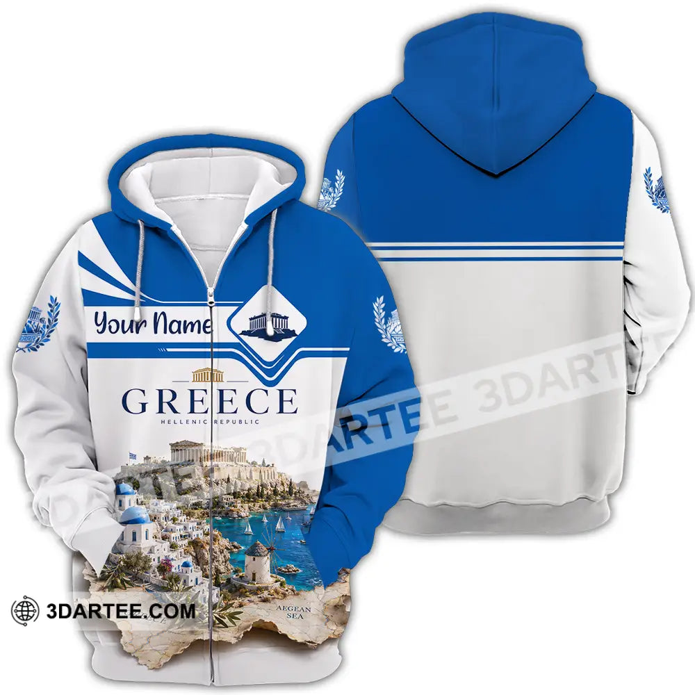 Unisex Shirt - Custom Greece Shirt - Zipper Hoodie / S - T-shirt