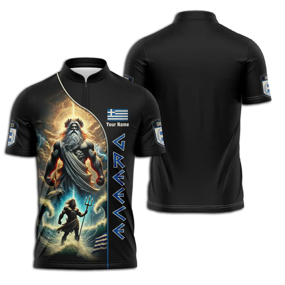 Unisex Shirt - Custom Greece Shirt Zipper Polo Shirt / S T-shirt