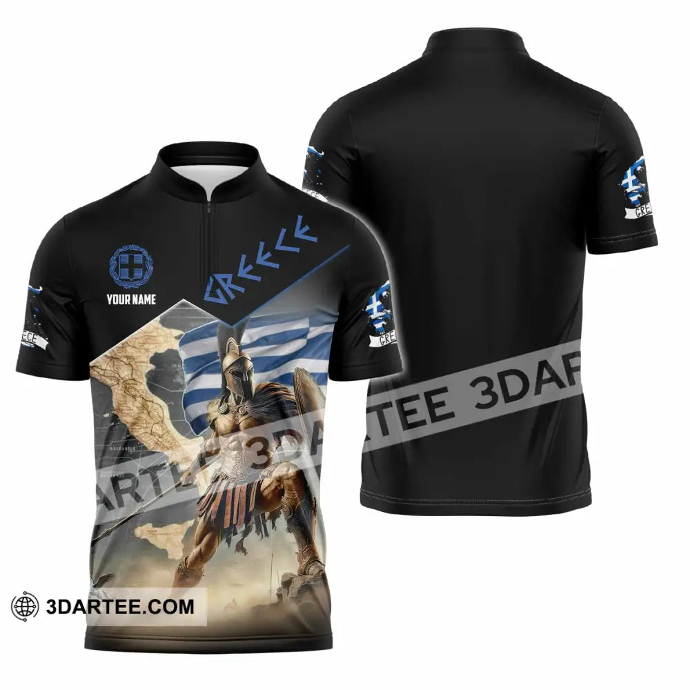 Unisex Shirt - Custom Greece Shirt Zipper Polo Shirt / S T-shirt