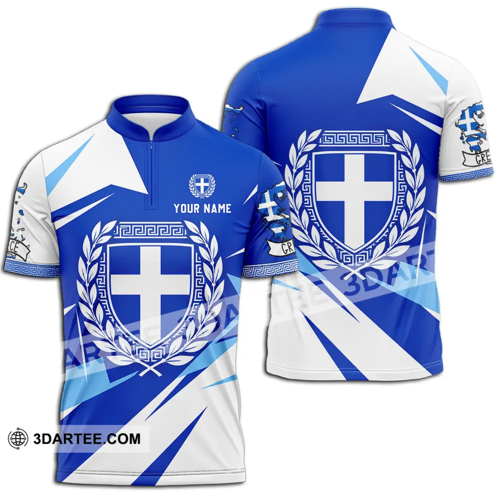 Unisex Shirt - Custom Greece Shirt - Zipper Polo Shirt / S - T-shirt