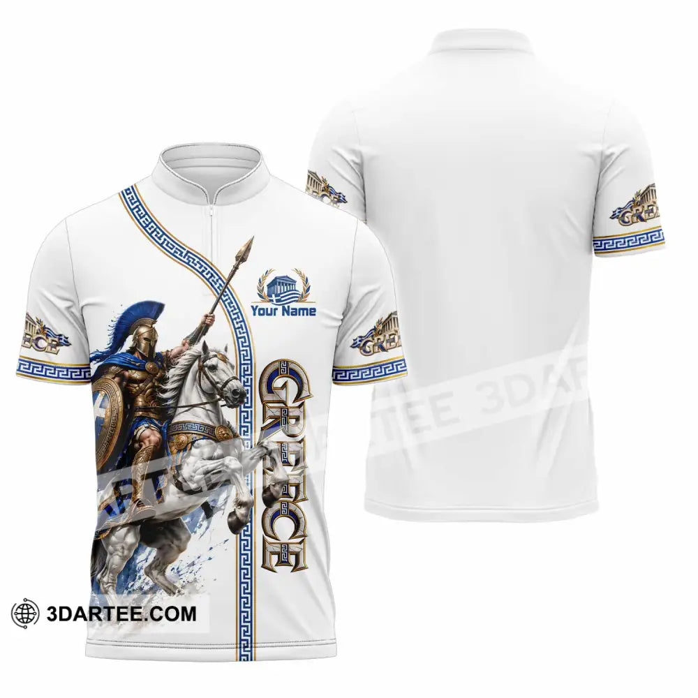 Unisex Shirt - Custom Greece Shirt - Zipper Polo Shirt / S - T-shirt